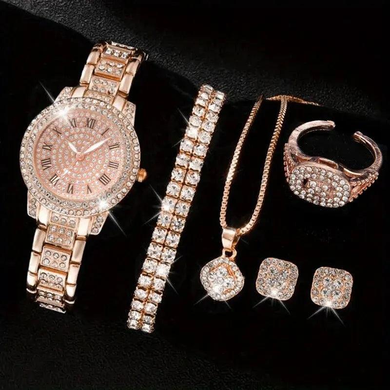 Fashion & Casual Quartz Watch with Rhinestone Bracelet - Elegant Design Carauana Store