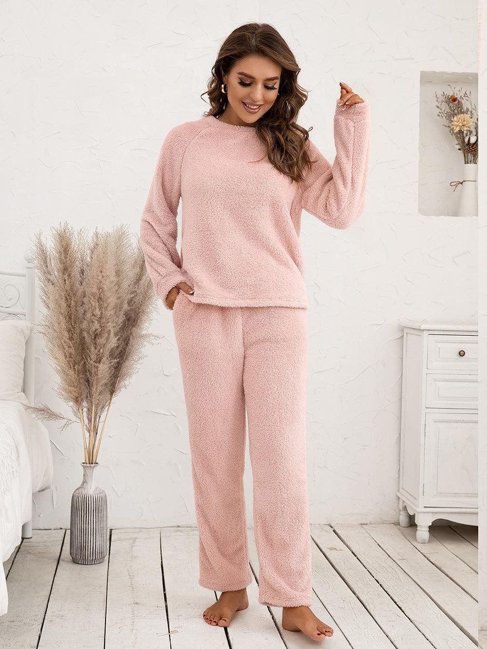 Teddy Long Sleeve Top and Pants Lounge Set Carauana Store