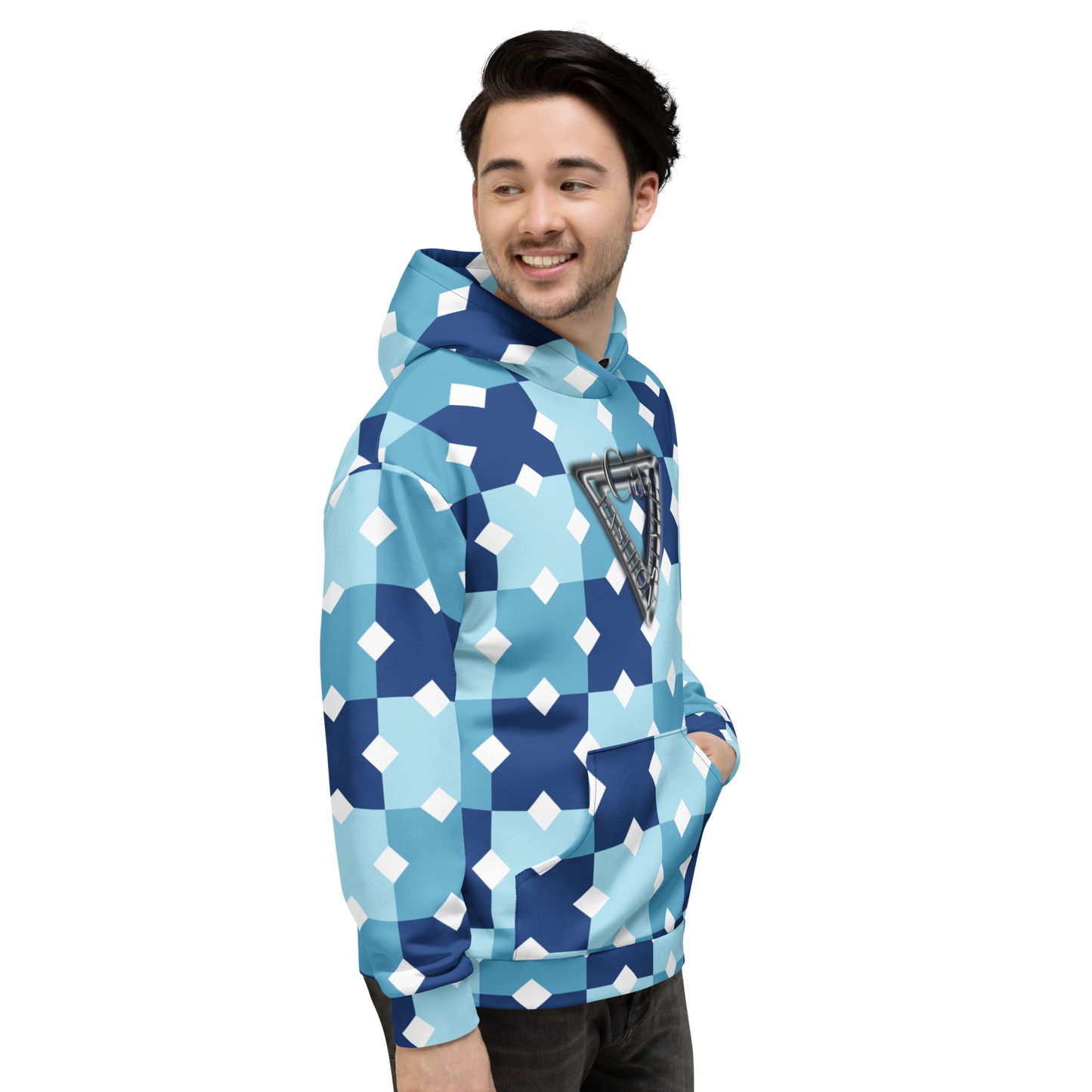 CaRaUaNa Unisex Hoodie Blue white Branded - CaRaUaNa Fashion