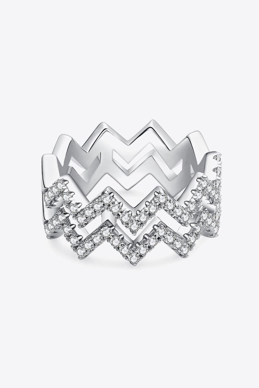 Adored Moissanite Zigzag Stacking Rings Carauana Store