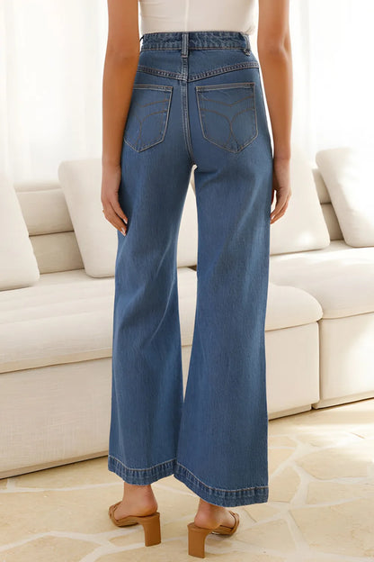High Waist Bootcut Jeans with Pockets Carauana Store
