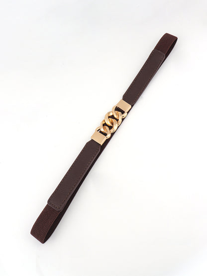 Zinc Alloy Buckle Elastic PU Belt Carauana Store