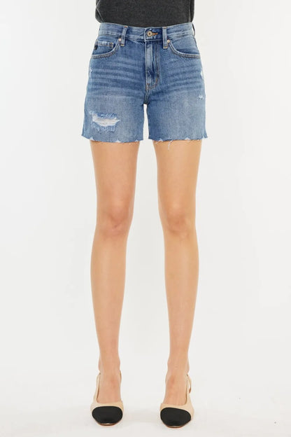Kancan Distressed High Waist Denim Shorts Carauana Store