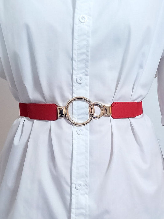 Double Ring Buckle Elastic PU Belt Carauana Store