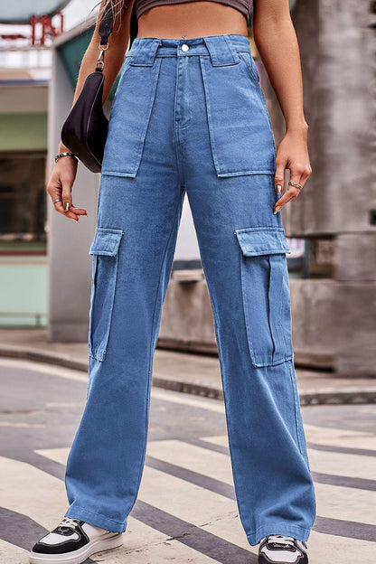 Buttoned High Waist Loose Fit Jeans Carauana Store
