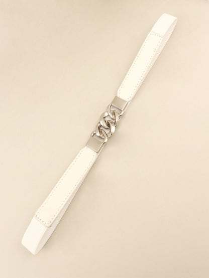 Zinc Alloy Buckle Elastic PU Belt Carauana Store