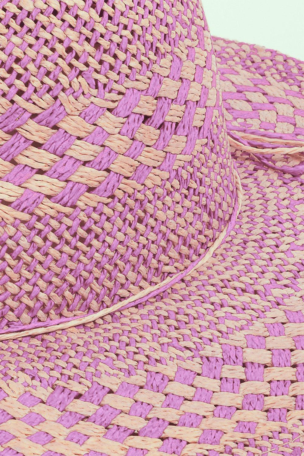 Fame Checkered Straw Weave Sun Hat Carauana Store