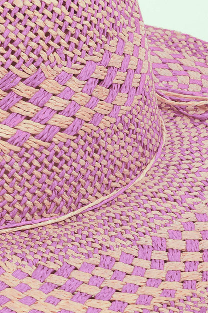 Fame Checkered Straw Weave Sun Hat Carauana Store