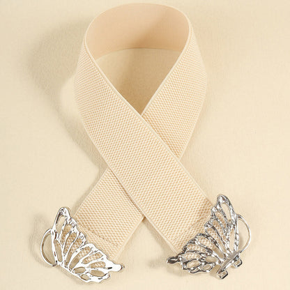 Butterfly Alloy Buckle Elastic Belt Carauana Store
