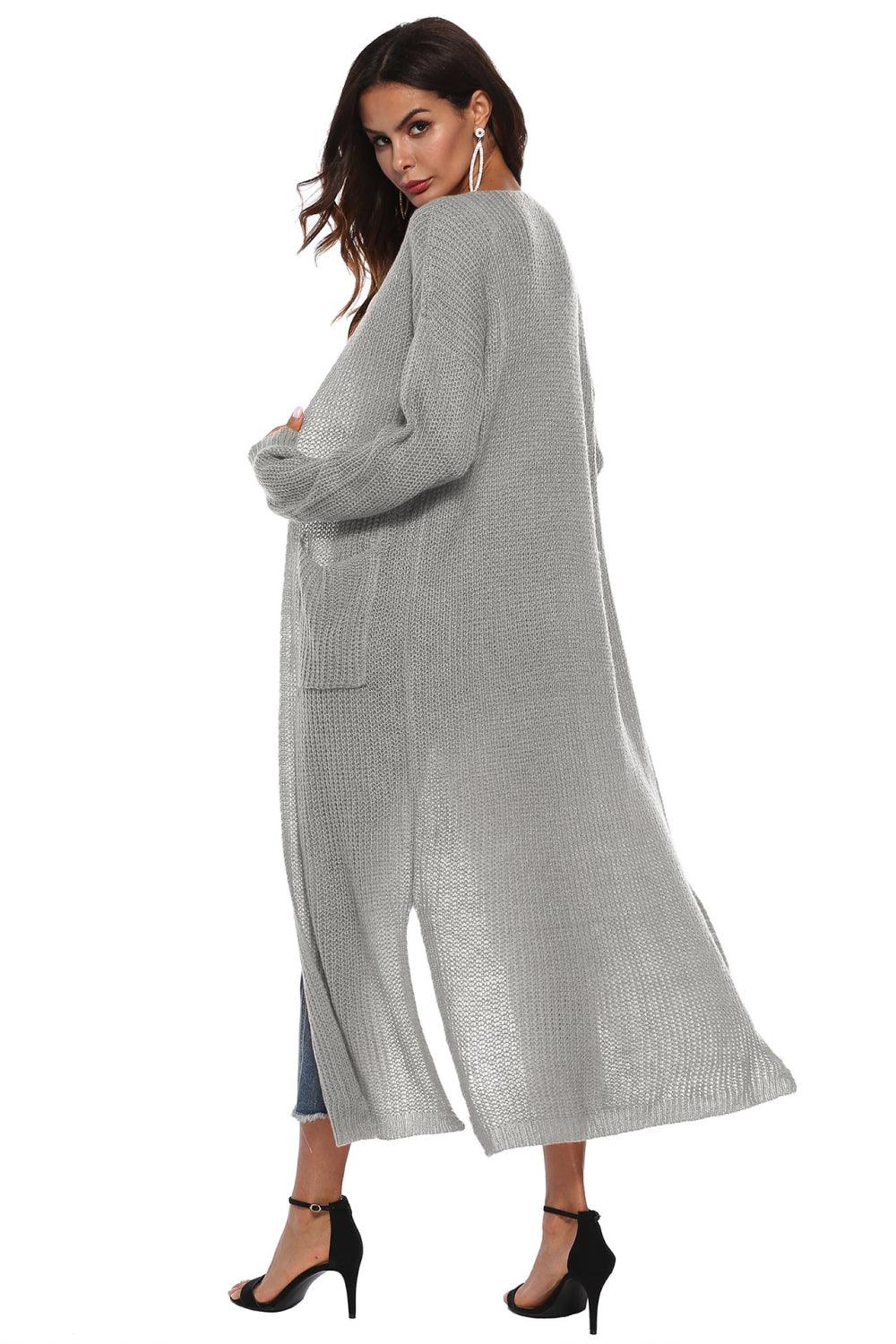 Long Sleeve Open Front Buttoned Cardigan Carauana Store