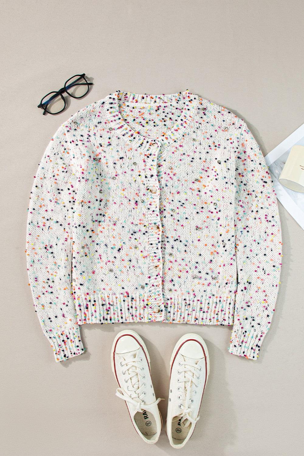 Confetti Button Up Long Sleeve Cardigan Carauana Store