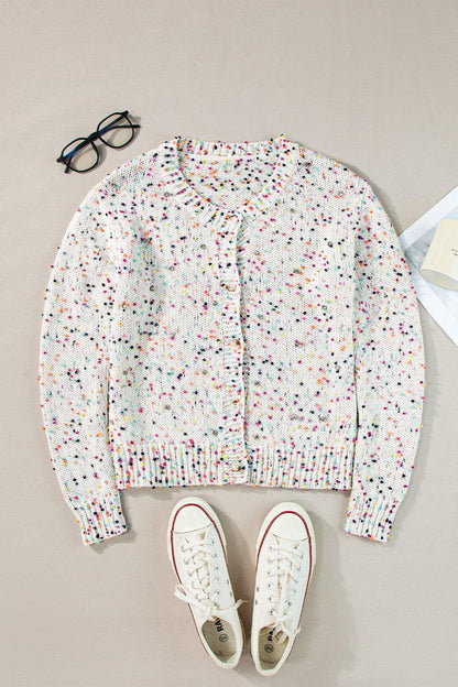 Confetti Button Up Long Sleeve Cardigan Carauana Store