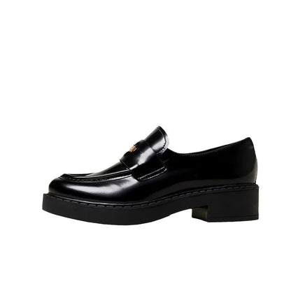 Round Toe Block Heel Loafers Carauana Store