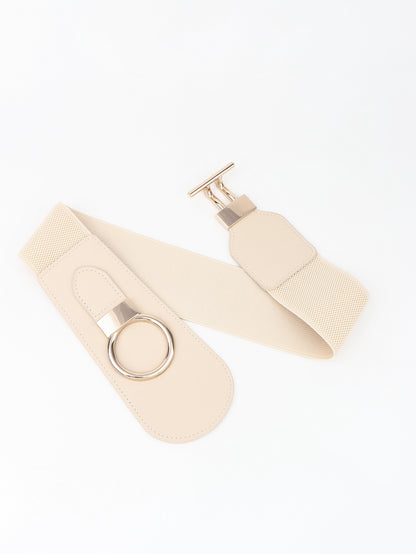 PU Elastic Wide Belt with Alloy Buckle Carauana Store