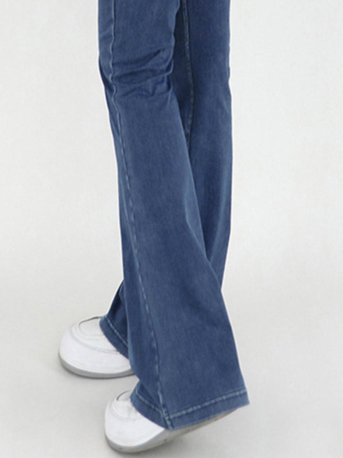 Wide Waistband Bootcut Jeans with Pockets Carauana Store