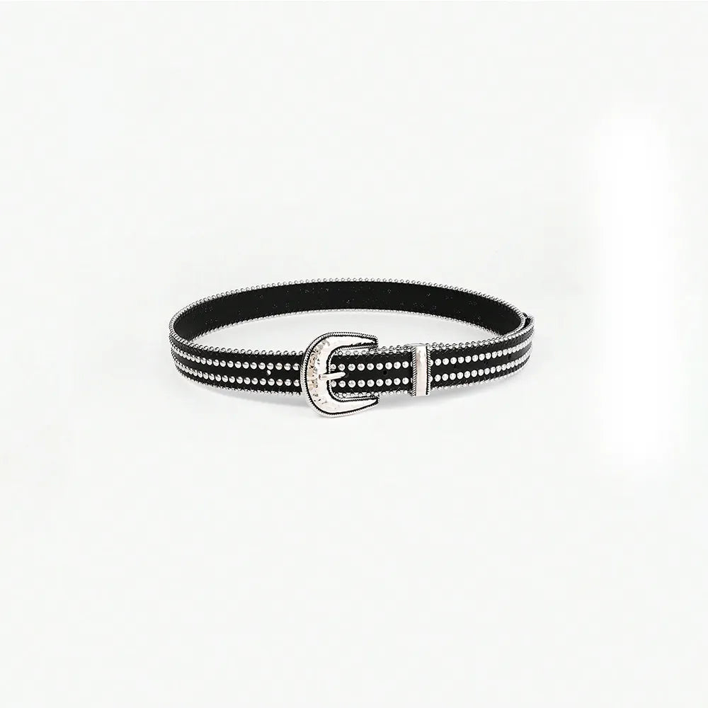 Studded Rhinestone PU Leather Belt Carauana Store