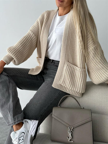 Open Front Dropped Shoulder Cardigan Carauana Store
