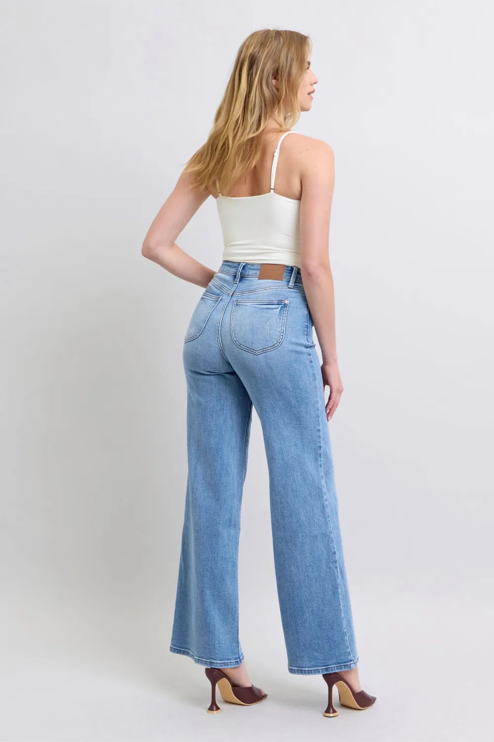 Judy Blue Full Size Wide Leg Jeans with Pockets Carauana Store
