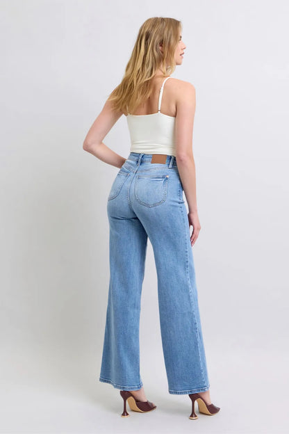 Judy Blue Full Size Wide Leg Jeans with Pockets Carauana Store