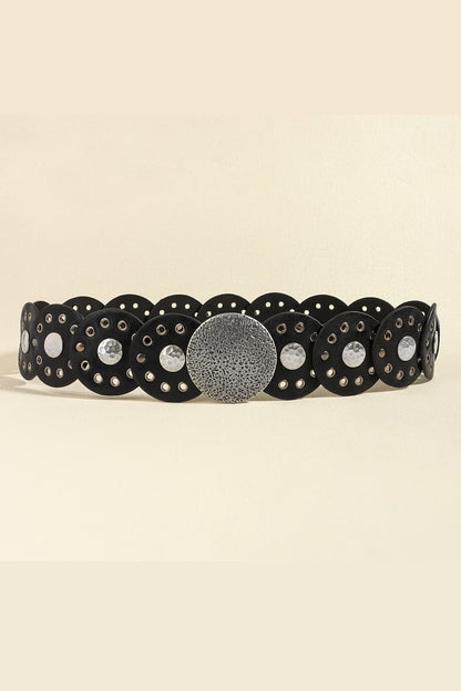 Round Shape PU Leather Belt Carauana Store