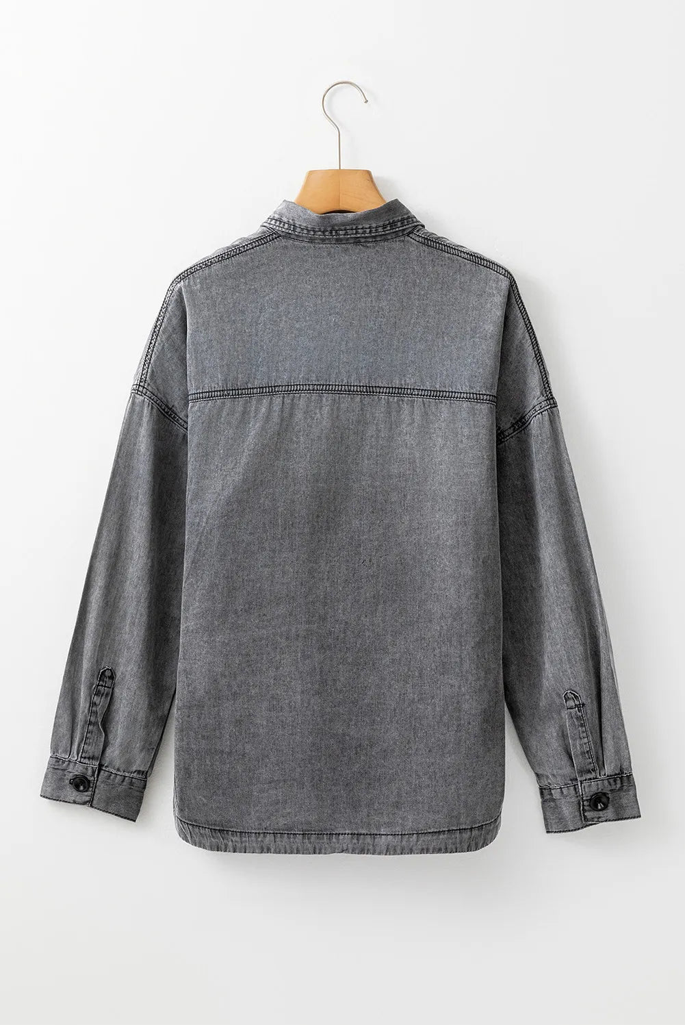 Button Up Long Sleeve Denim Jacket Carauana Store