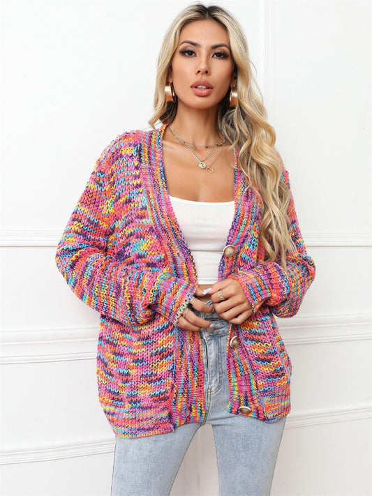 Angel Wings Button Up Dropped Shoulder Cardigan Carauana Store