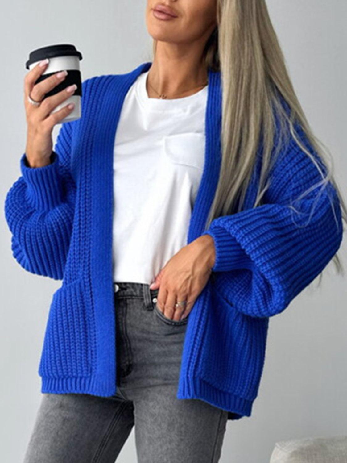 Open Front Dropped Shoulder Cardigan Carauana Store
