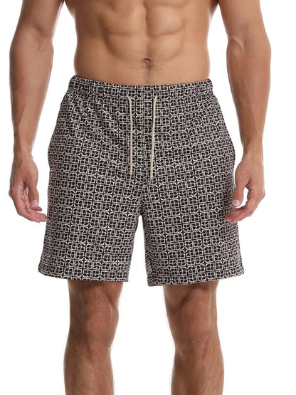 Men's Drawstring Printed Shorts with Pockets Carauana Store