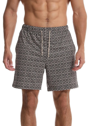 Men's Drawstring Printed Shorts with Pockets