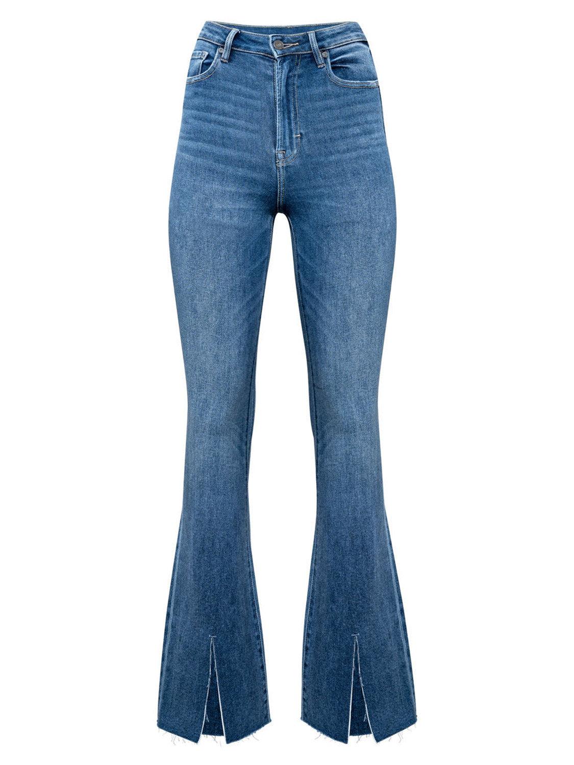 Slit Bootcut Jeans with Pockets Carauana Store