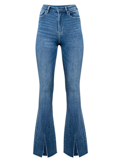 Slit Bootcut Jeans with Pockets Carauana Store