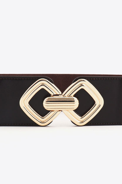 Geometric Buckle Elastic Wide Belt Carauana Store