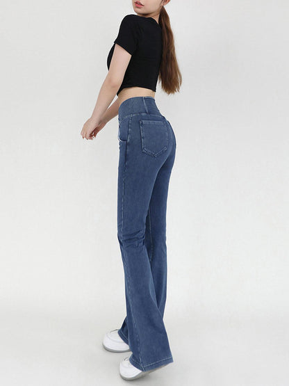 Wide Waistband Bootcut Jeans with Pockets Carauana Store