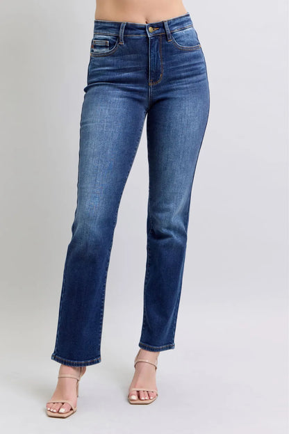 Judy Blue Full Size Washed Straight Leg Jeans with Pockets Carauana Store