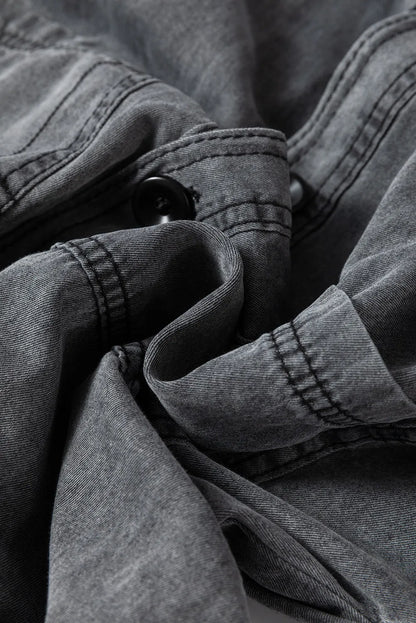 Button Up Long Sleeve Denim Jacket Carauana Store