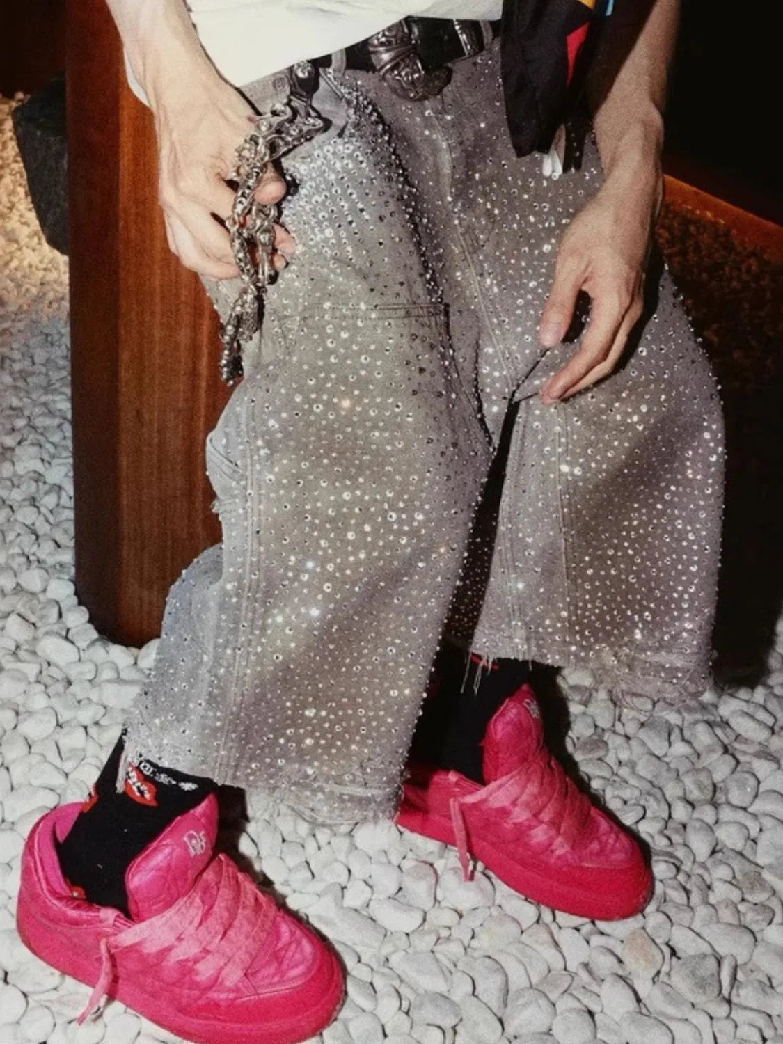 Men's Rhinestone Shorts with Pockets Carauana Store