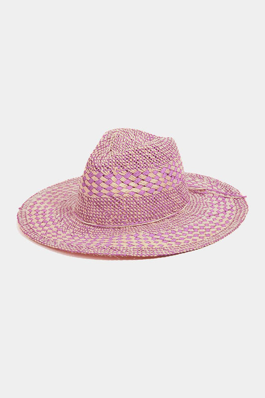 Fame Checkered Straw Weave Sun Hat Carauana Store