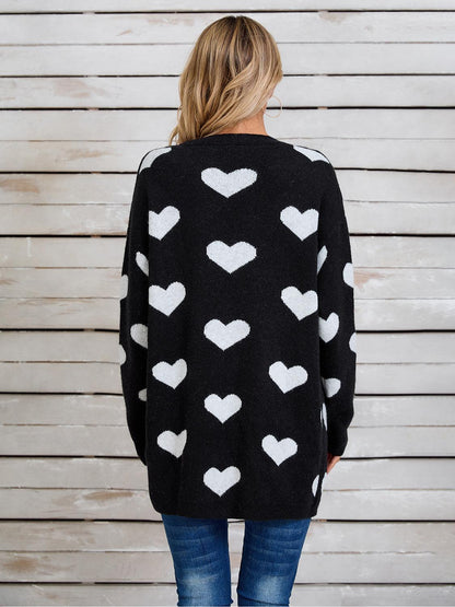 Angel Wings Heart Open Front Long Sleeve Cardigan Carauana Store
