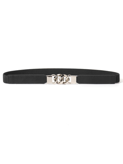 Zinc Alloy Buckle Elastic PU Belt Carauana Store