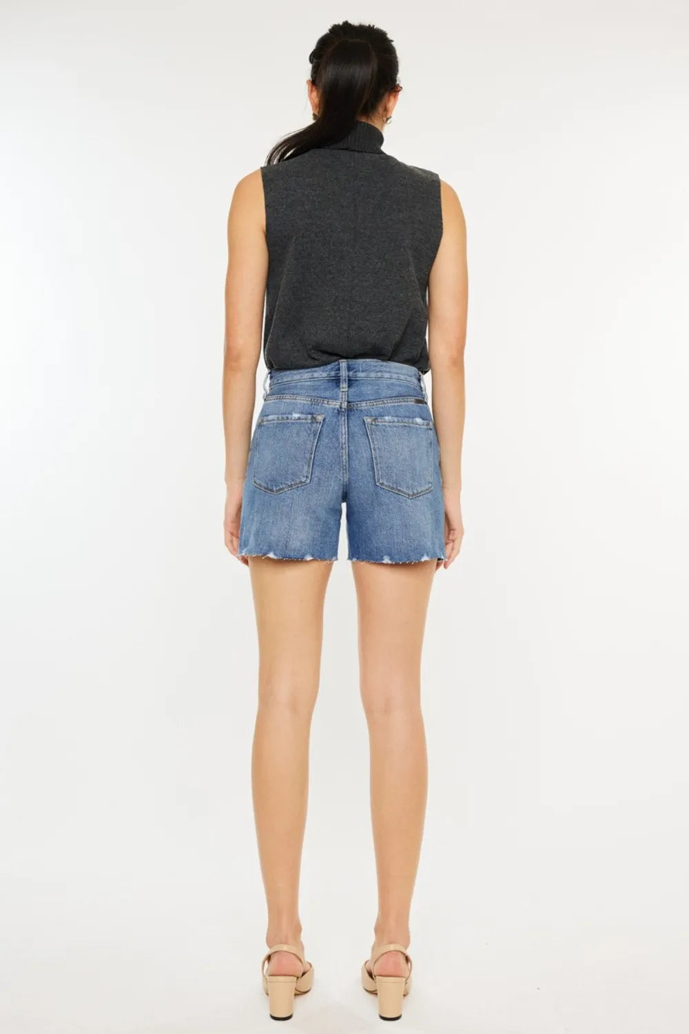 Kancan Distressed High Waist Denim Shorts Carauana Store