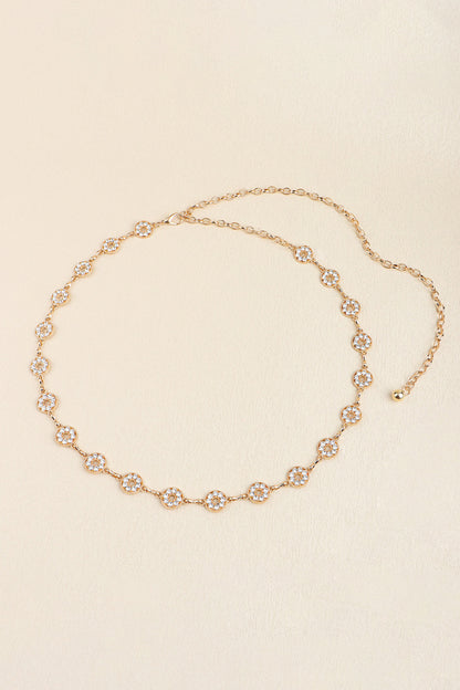 Rhinestone Decor Zinc Alloy Belt Carauana Store