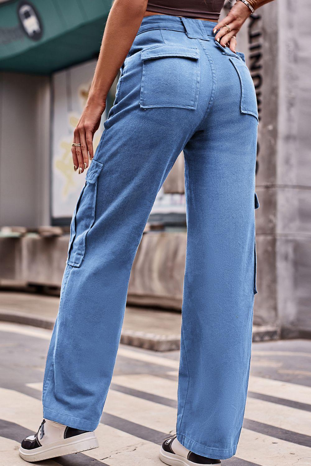 Buttoned High Waist Loose Fit Jeans Carauana Store