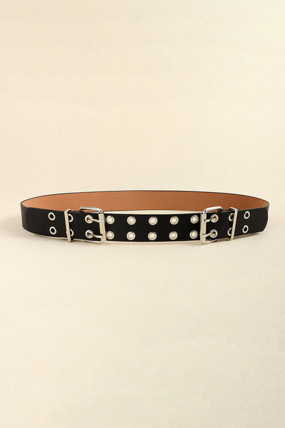 PU Leather Two Row Eyelet Belt Carauana Store