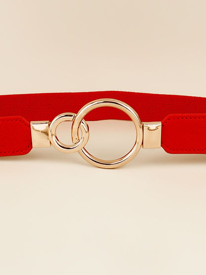 Double Ring Buckle Elastic PU Belt Carauana Store