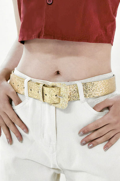 Glitter PU Leather Belt Carauana Store