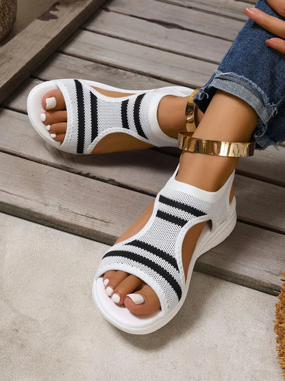 Cutout Mesh Peep Toe Sandals Carauana Store