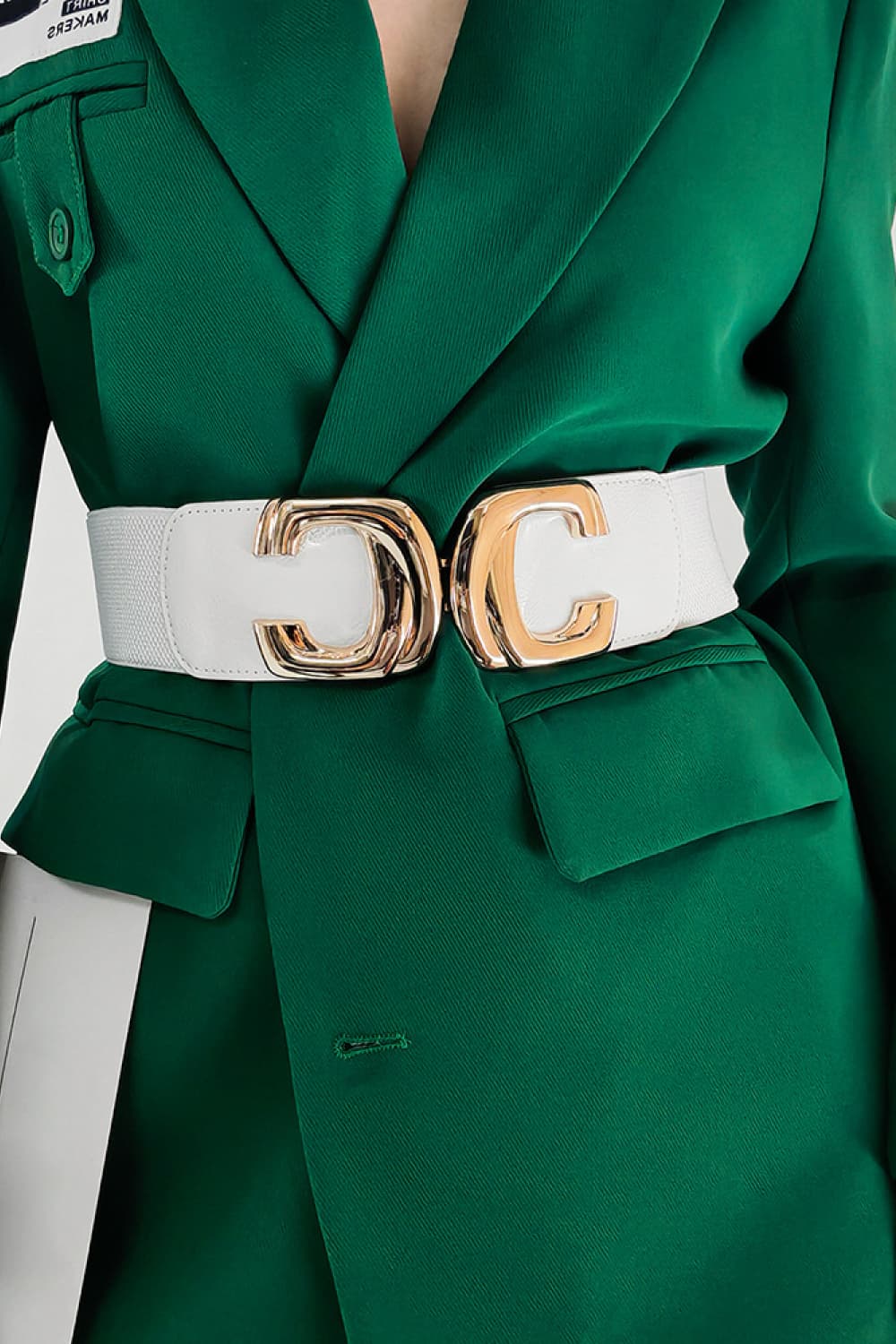 Zinc Alloy Buckle Elastic Wide Belt Carauana Store