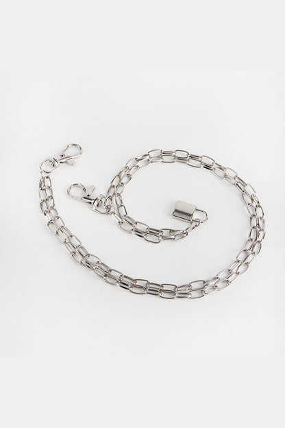 Double Layered Iron Chain Belt with Lock Charm Carauana Store