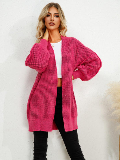 Open Front Dropped Shoulder Cardigan Carauana Store