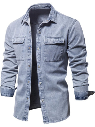 Men's Button Down Chest Pocket Denim Jacket